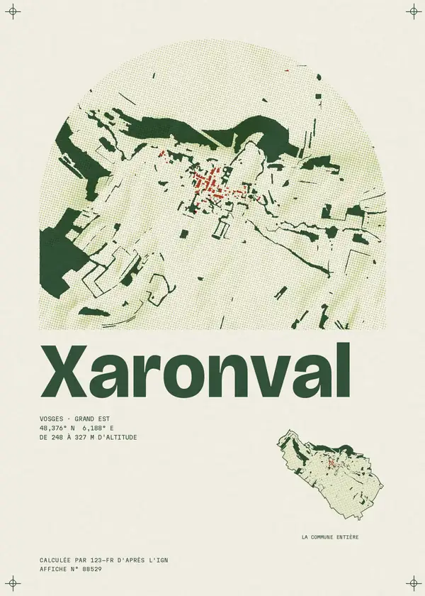 Affiche de Xaronval, calculée par 123-fr d'après l'IGN