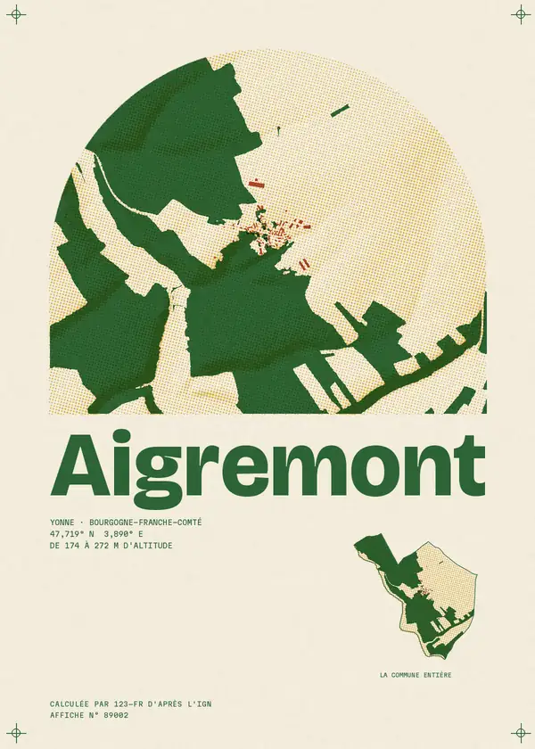 Affiche de Aigremont, calculée par 123-fr d'après l'IGN