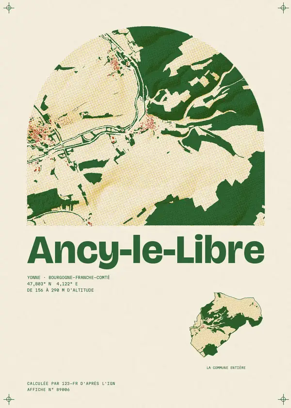 Affiche de Ancy-le-Libre, calculée par 123-fr d'après l'IGN