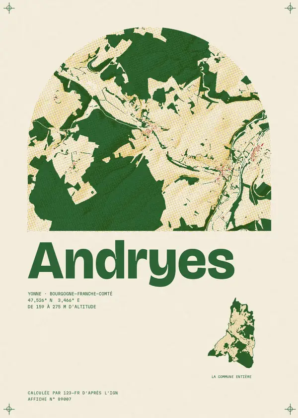 Affiche de Andryes, calculée par 123-fr d'après l'IGN