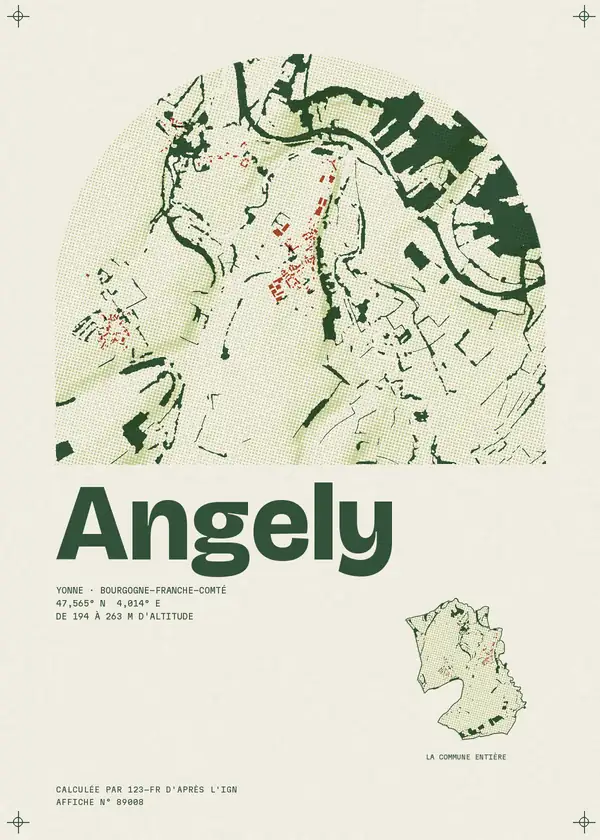 Affiche de Angely, calculée par 123-fr d'après l'IGN