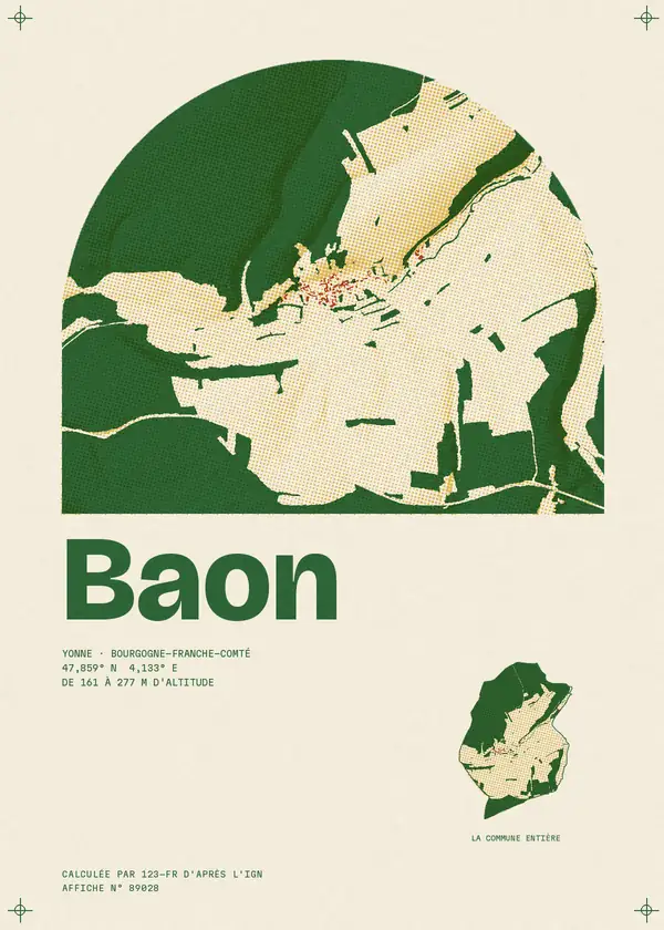 Affiche de Baon, calculée par 123-fr d'après l'IGN