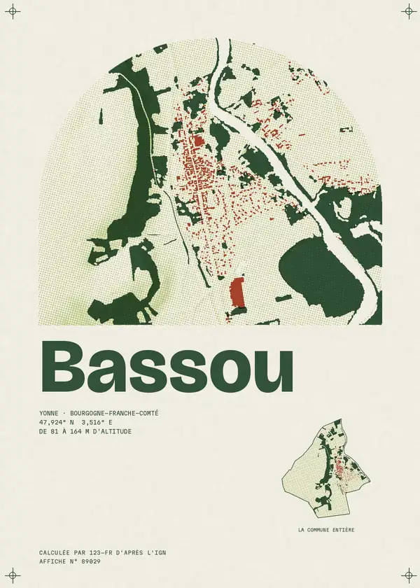 Affiche de Bassou, calculée par 123-fr d'après l'IGN