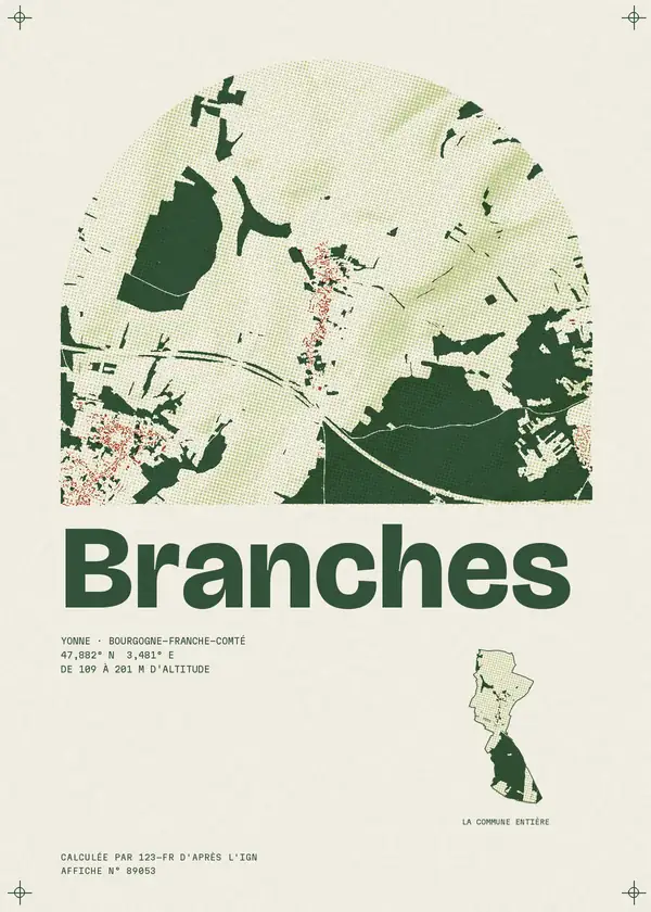 Affiche de Branches, calculée par 123-fr d'après l'IGN