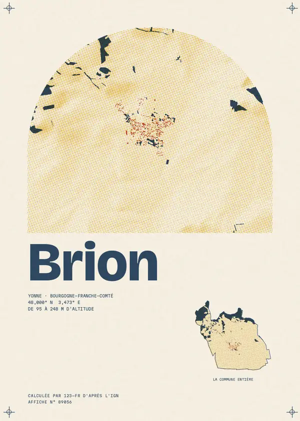 Affiche de Brion, calculée par 123-fr d'après l'IGN