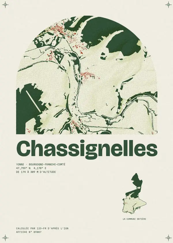 Affiche de Chassignelles, calculée par 123-fr d'après l'IGN