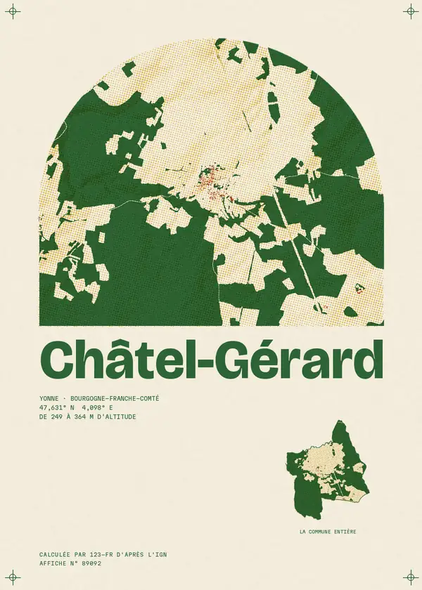 Affiche de Châtel-Gérard, calculée par 123-fr d'après l'IGN
