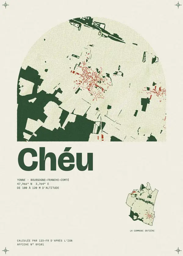 Affiche de Chéu, calculée par 123-fr d'après l'IGN