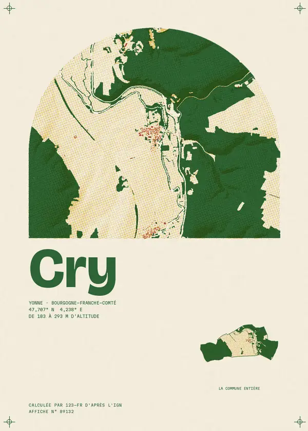 Affiche de Cry, calculée par 123-fr d'après l'IGN