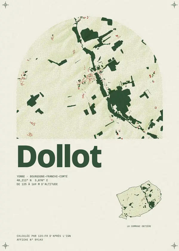 Affiche de Dollot, calculée par 123-fr d'après l'IGN