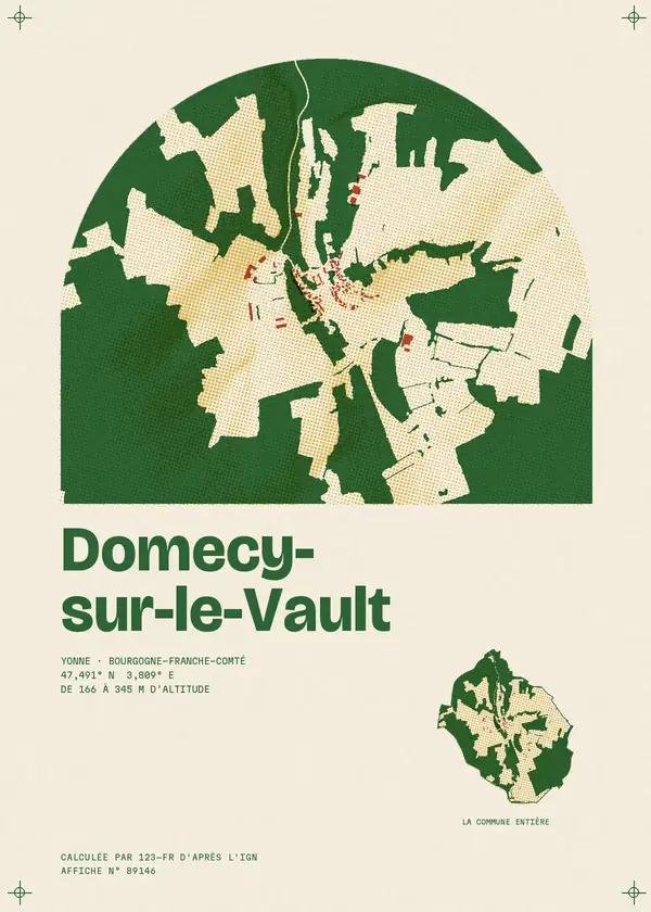 Affiche de Domecy-sur-le-Vault, calculée par 123-fr d'après l'IGN