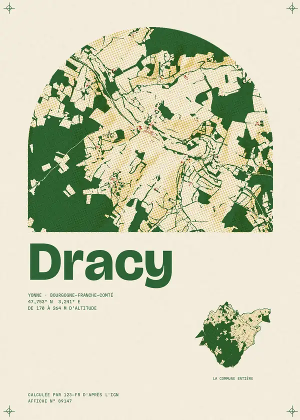 Affiche de Dracy, calculée par 123-fr d'après l'IGN