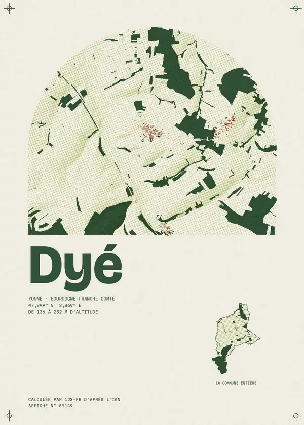Affiche de Dyé, calculée par 123-fr d'après l'IGN