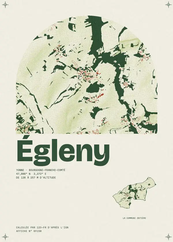 Affiche de Égleny, calculée par 123-fr d'après l'IGN