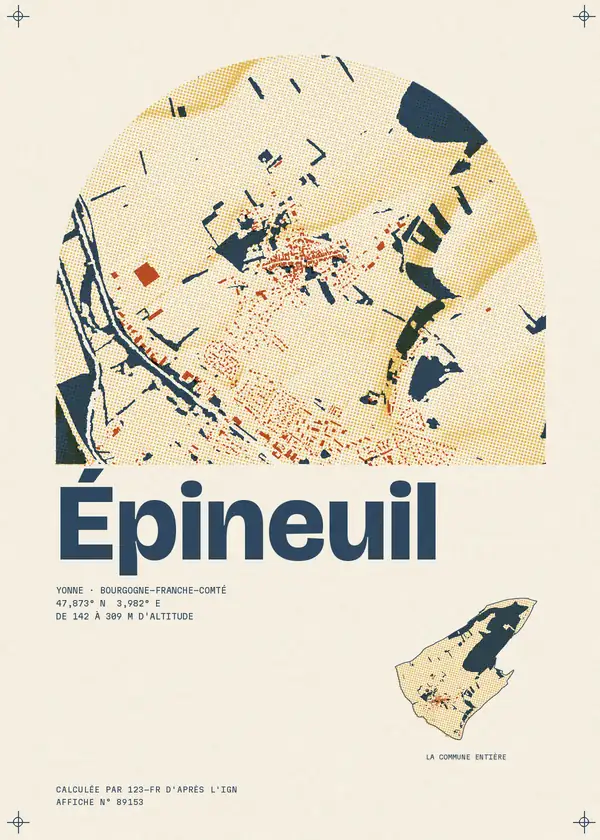 Affiche de Épineuil, calculée par 123-fr d'après l'IGN