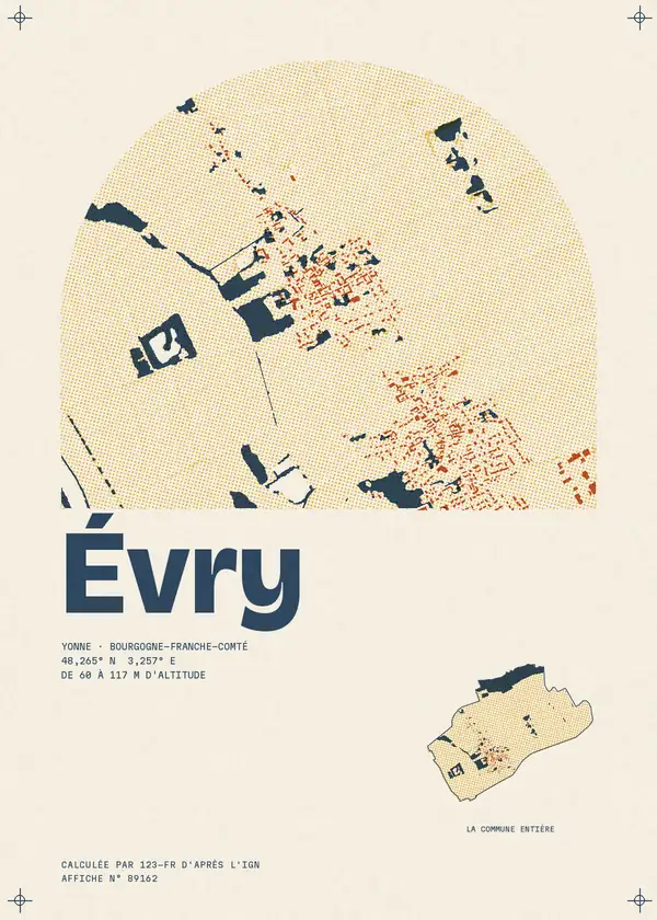 Affiche de Évry, calculée par 123-fr d'après l'IGN