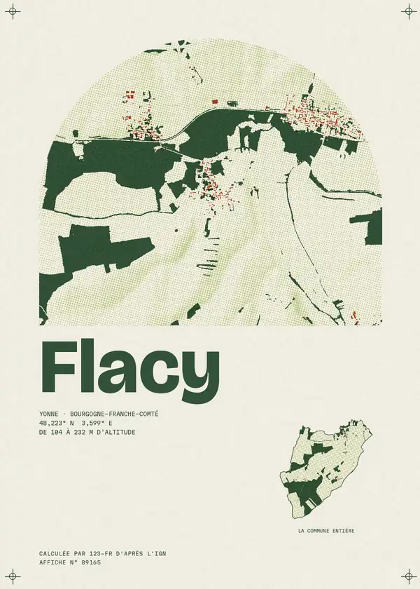 Affiche de Flacy, calculée par 123-fr d'après l'IGN