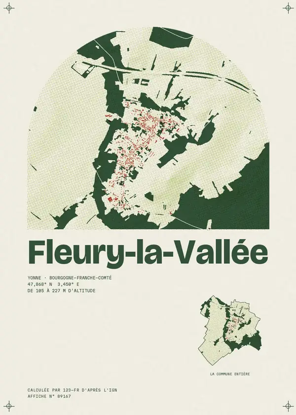 Affiche de Fleury-la-Vallée, calculée par 123-fr d'après l'IGN