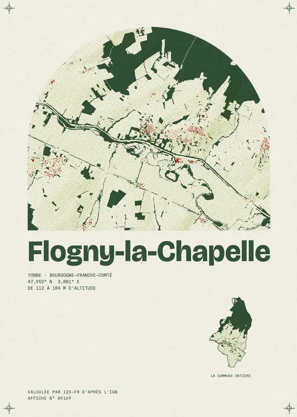 Affiche de Flogny-la-Chapelle, calculée par 123-fr d'après l'IGN