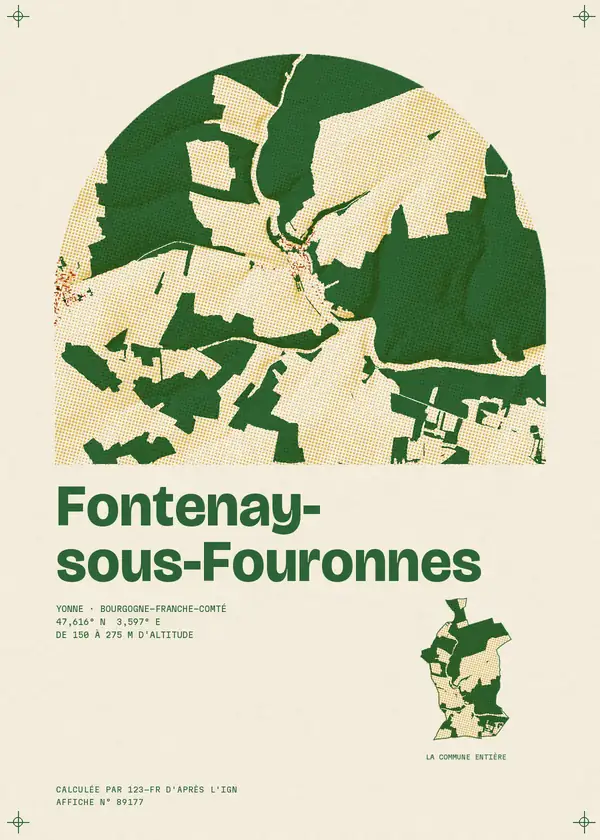 Affiche de Fontenay-sous-Fouronnes, calculée par 123-fr d'après l'IGN