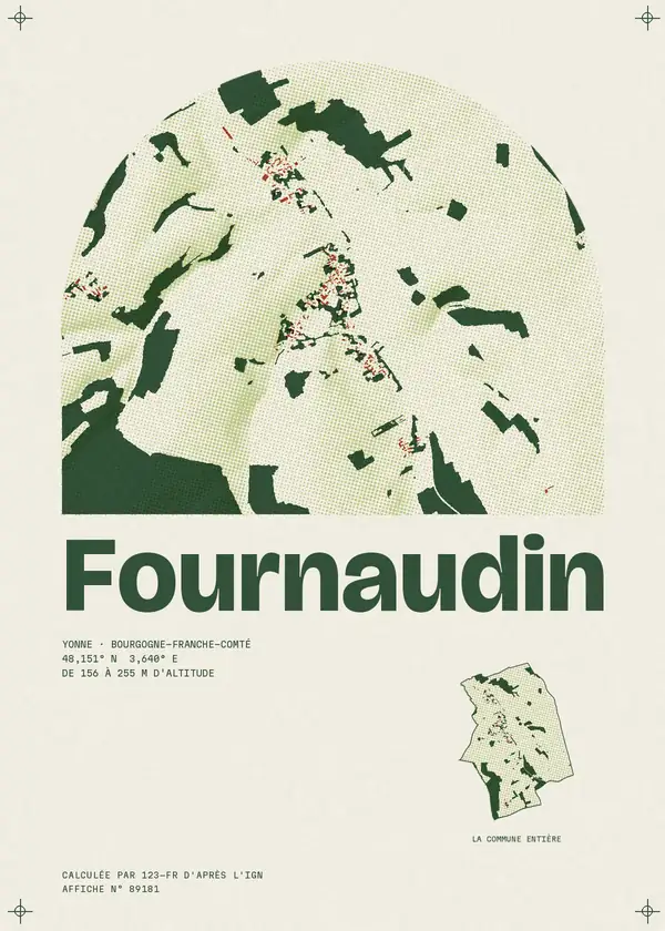 Affiche de Fournaudin, calculée par 123-fr d'après l'IGN