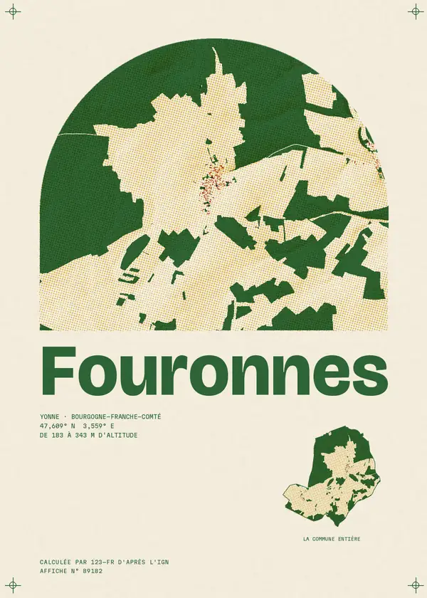 Affiche de Fouronnes, calculée par 123-fr d'après l'IGN