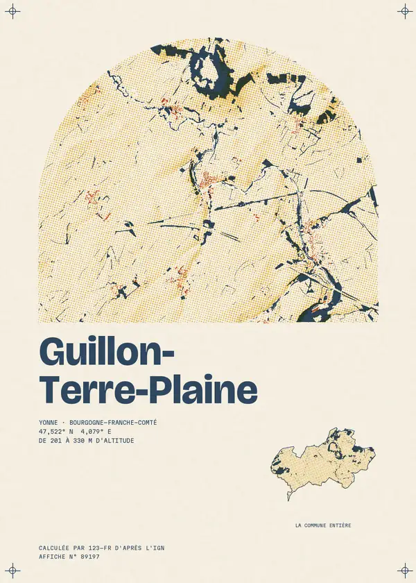 Affiche de Guillon-Terre-Plaine, calculée par 123-fr d'après l'IGN