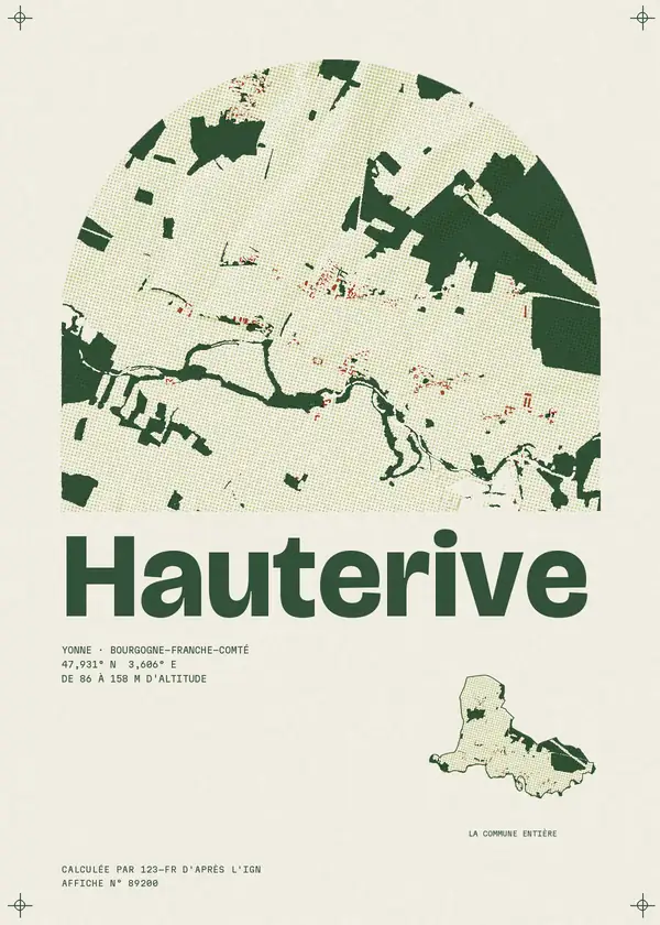 Affiche de Hauterive, calculée par 123-fr d'après l'IGN