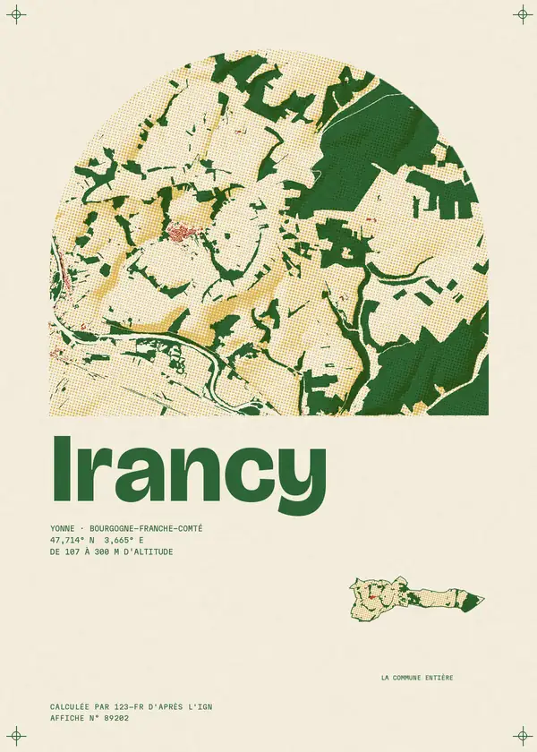 Affiche de Irancy, calculée par 123-fr d'après l'IGN