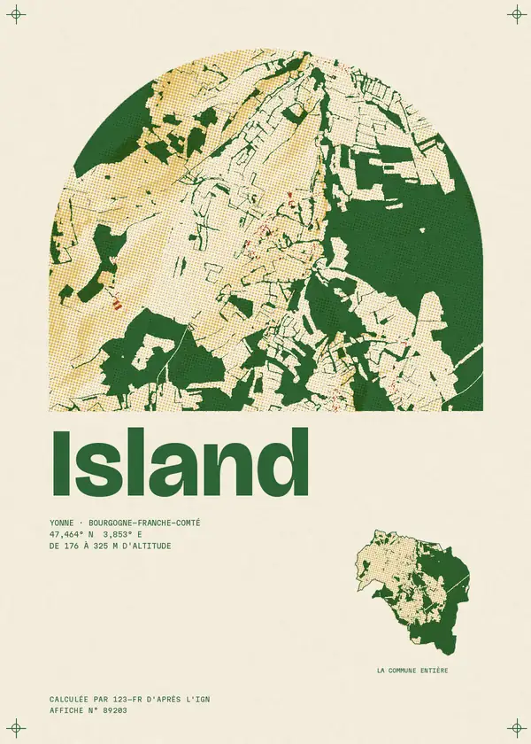 Affiche de Island, calculée par 123-fr d'après l'IGN