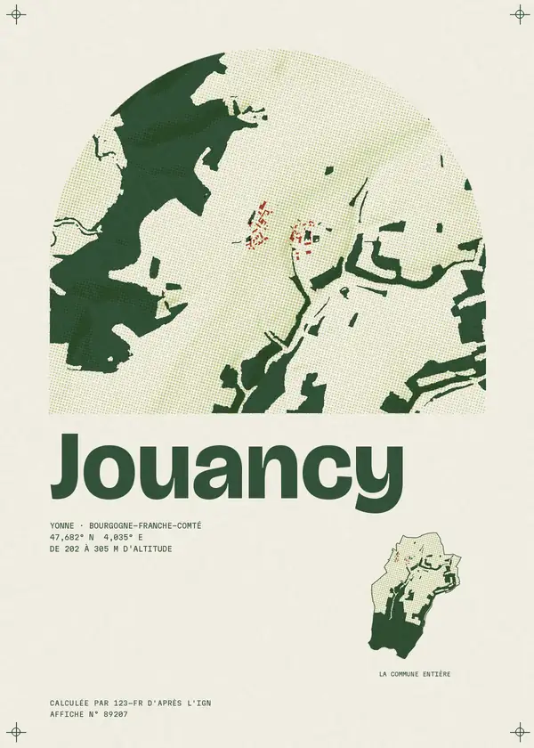Affiche de Jouancy, calculée par 123-fr d'après l'IGN