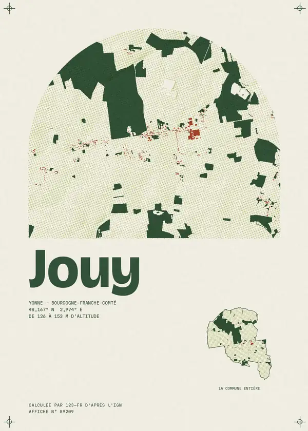 Affiche de Jouy, calculée par 123-fr d'après l'IGN