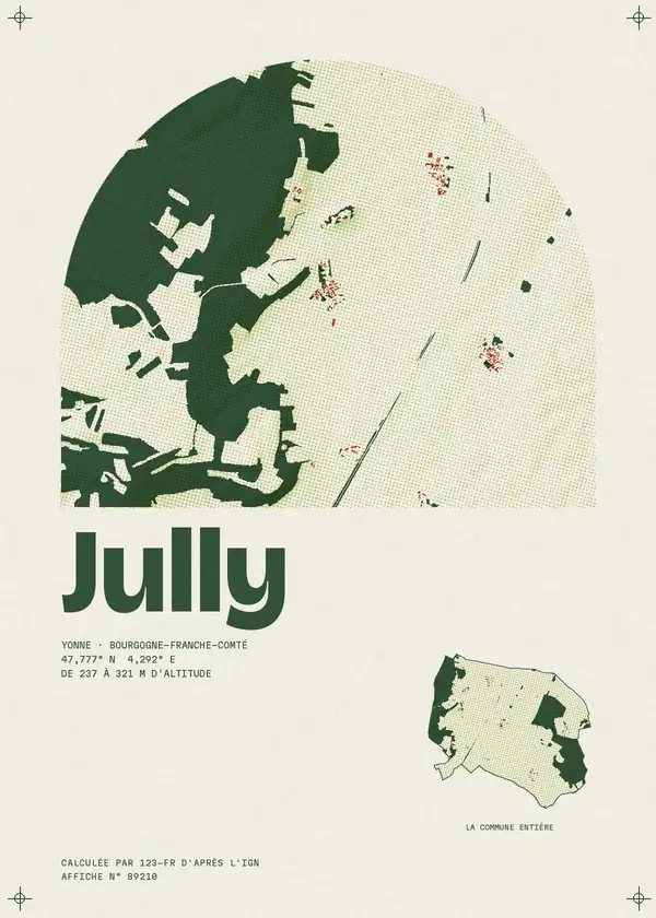 Affiche de Jully, calculée par 123-fr d'après l'IGN