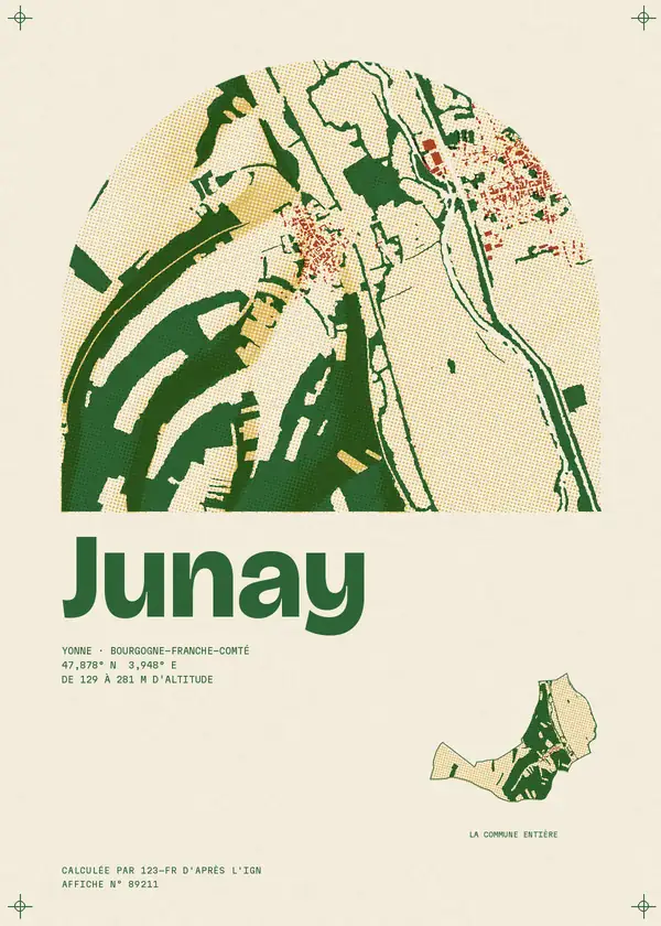 Affiche de Junay, calculée par 123-fr d'après l'IGN