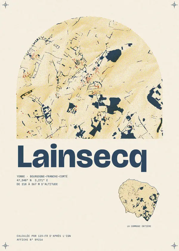 Affiche de Lainsecq, calculée par 123-fr d'après l'IGN