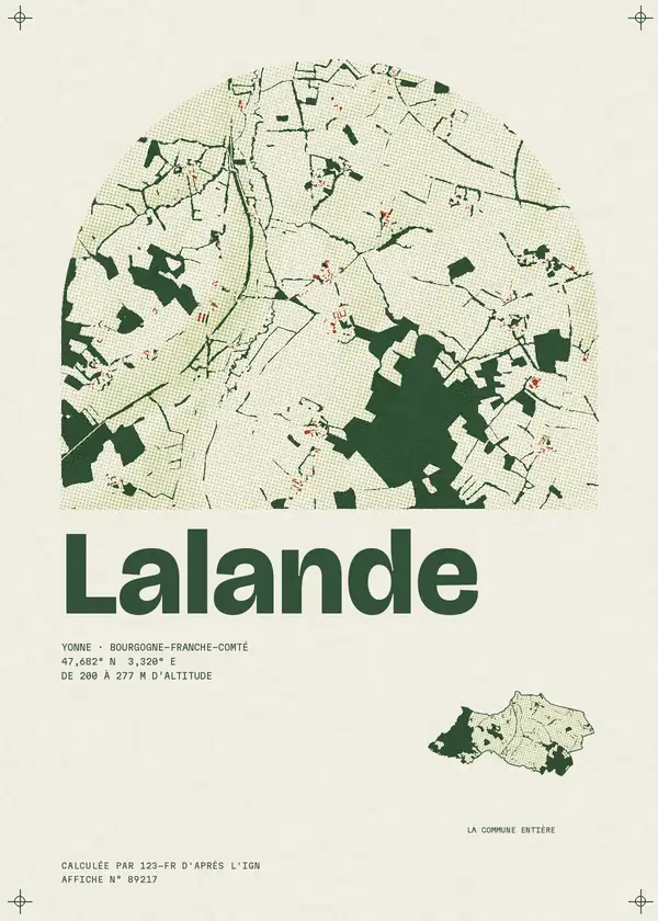 Affiche de Lalande, calculée par 123-fr d'après l'IGN