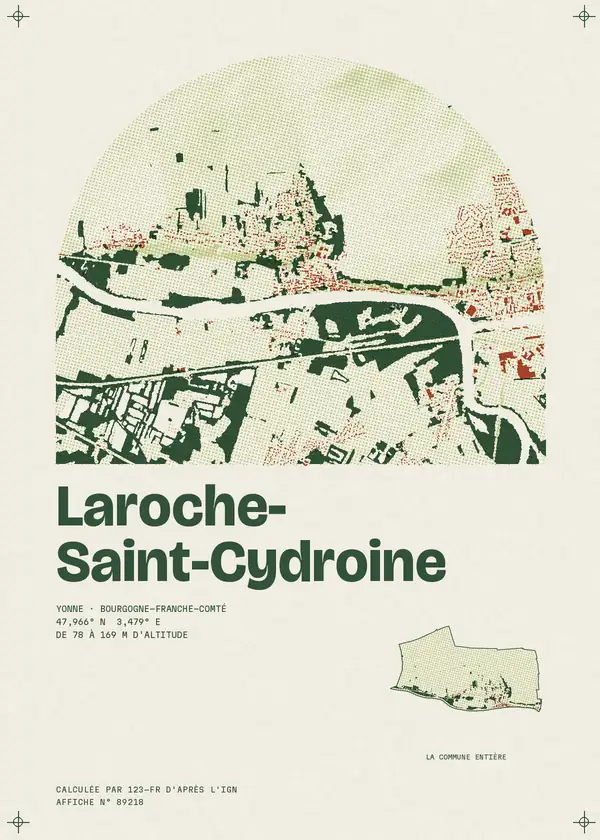 Affiche de Laroche-Saint-Cydroine, calculée par 123-fr d'après l'IGN