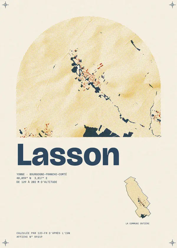 Affiche de Lasson, calculée par 123-fr d'après l'IGN