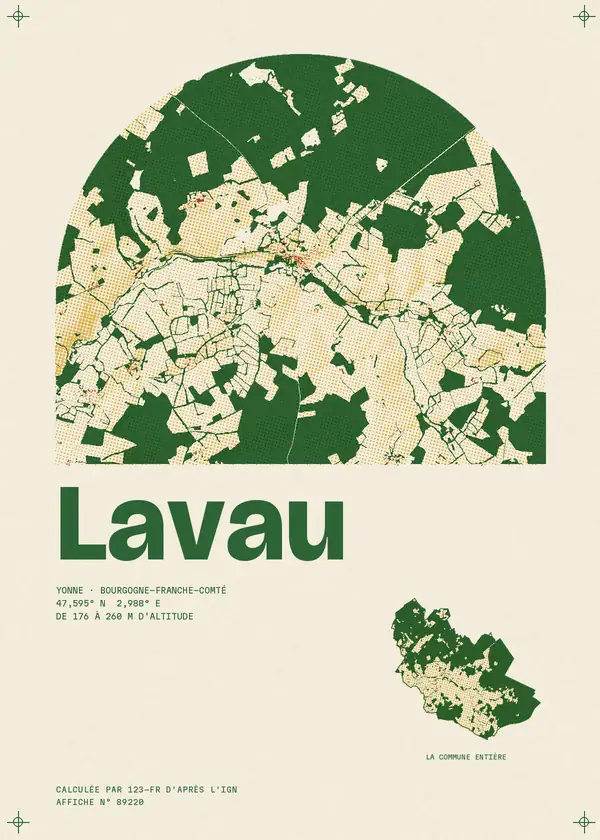 Affiche de Lavau, calculée par 123-fr d'après l'IGN
