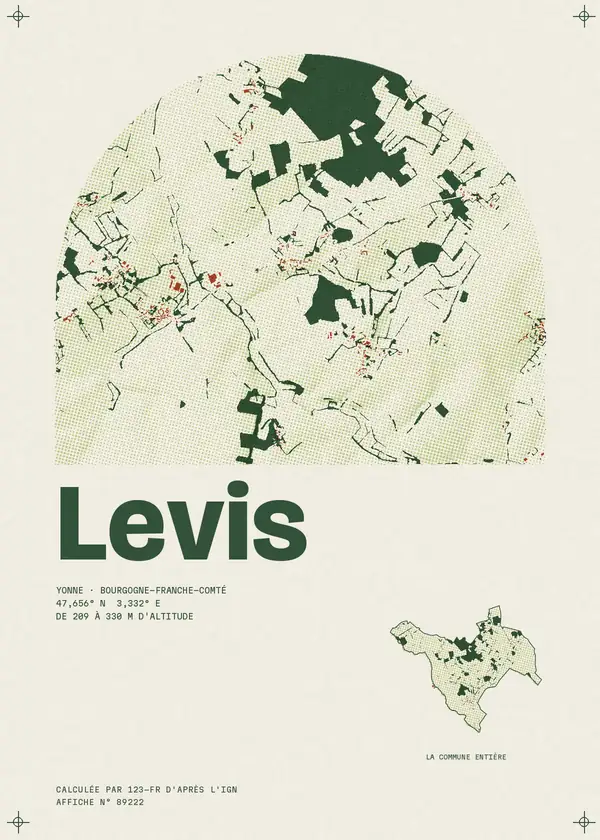 Affiche de Levis, calculée par 123-fr d'après l'IGN