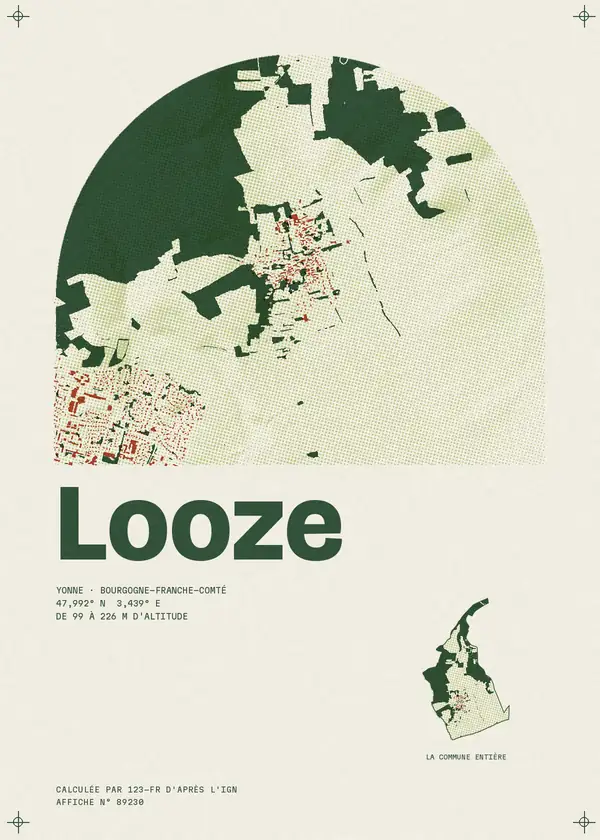 Affiche de Looze, calculée par 123-fr d'après l'IGN