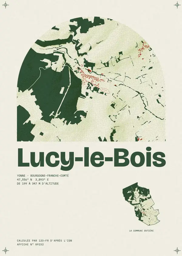 Affiche de Lucy-le-Bois, calculée par 123-fr d'après l'IGN
