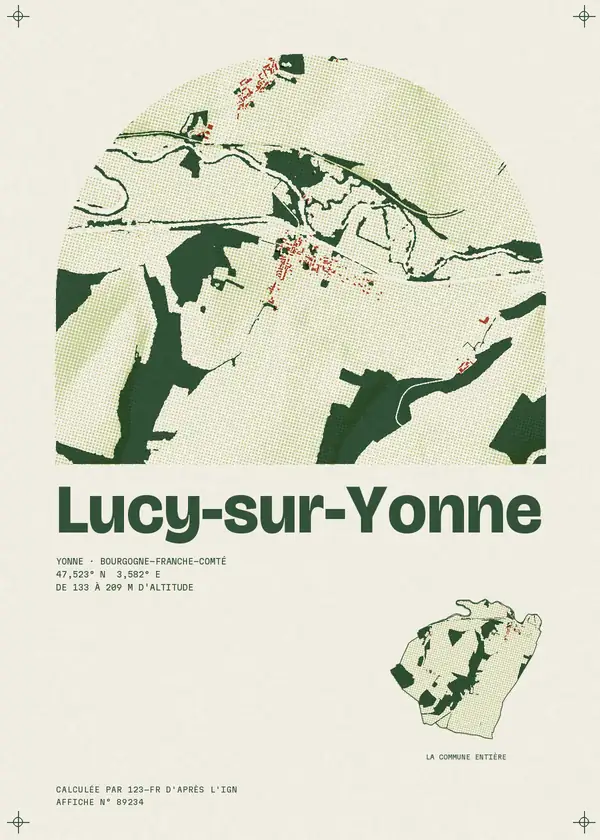 Affiche de Lucy-sur-Yonne, calculée par 123-fr d'après l'IGN