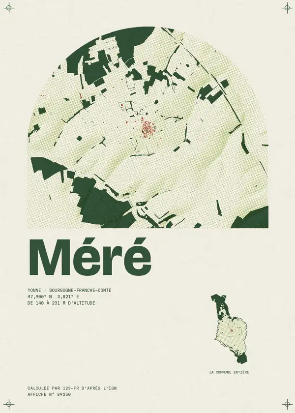 Affiche de Méré, calculée par 123-fr d'après l'IGN