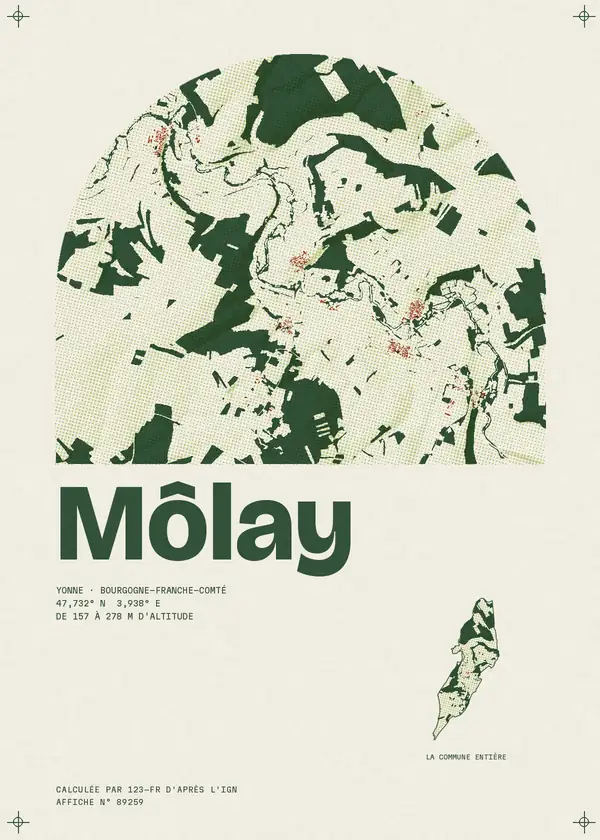 Affiche de Môlay, calculée par 123-fr d'après l'IGN