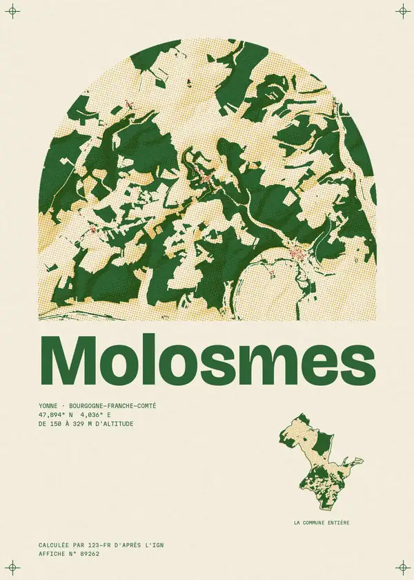 Affiche de Molosmes, calculée par 123-fr d'après l'IGN