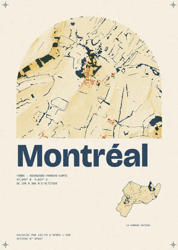 Affiche de Montréal, calculée par 123-fr d'après l'IGN