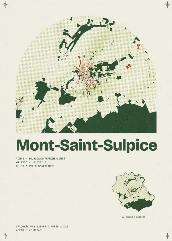 Affiche de Mont-Saint-Sulpice, calculée par 123-fr d'après l'IGN