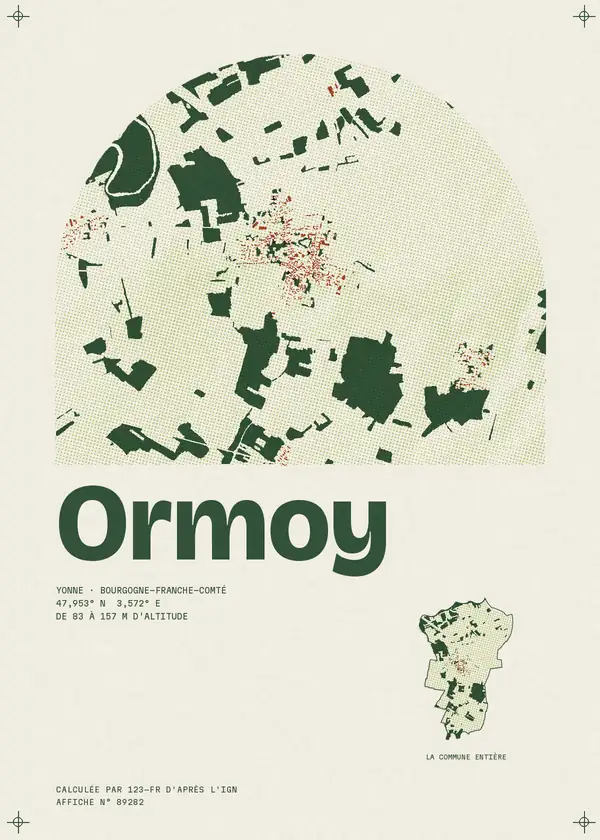 Affiche de Ormoy, calculée par 123-fr d'après l'IGN