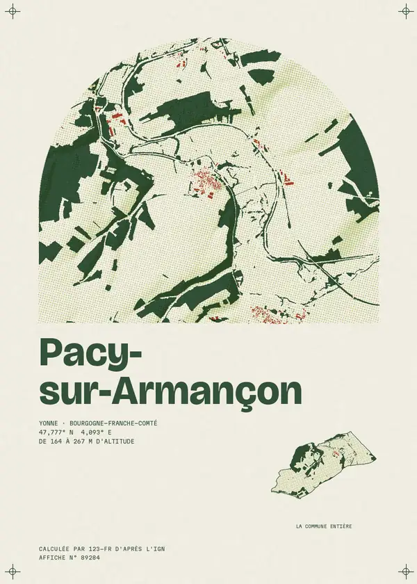 Affiche de Pacy-sur-Armançon, calculée par 123-fr d'après l'IGN